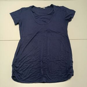 Cakye Maternity Women M Blouse Short Sleeve Nursing Top Fitted Overlay Stretch